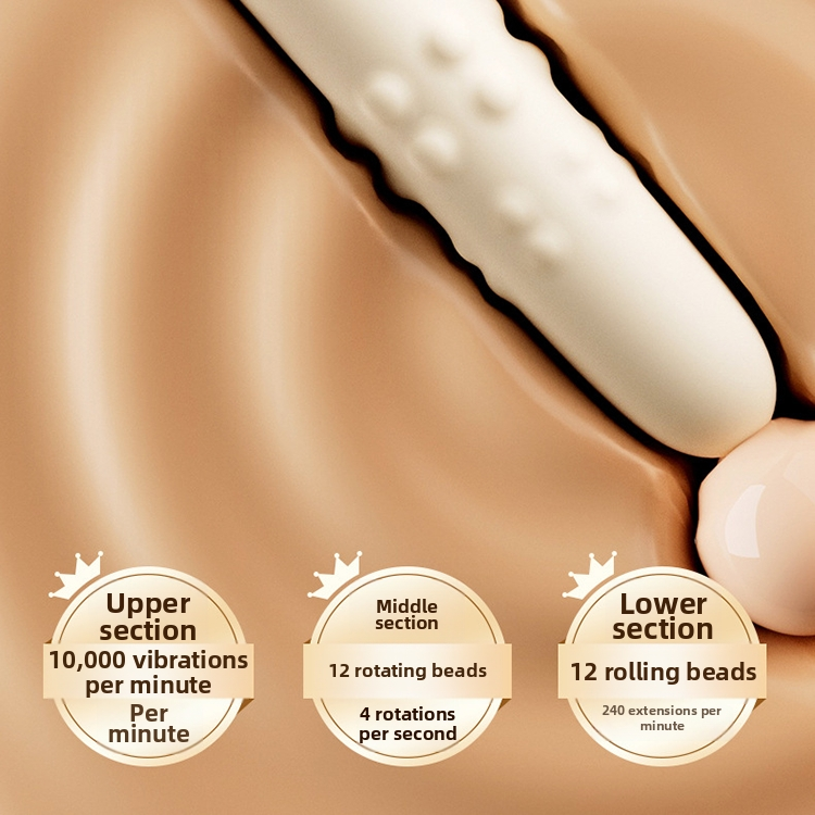 Sucking rod telescopic rotating bead female vibrator
