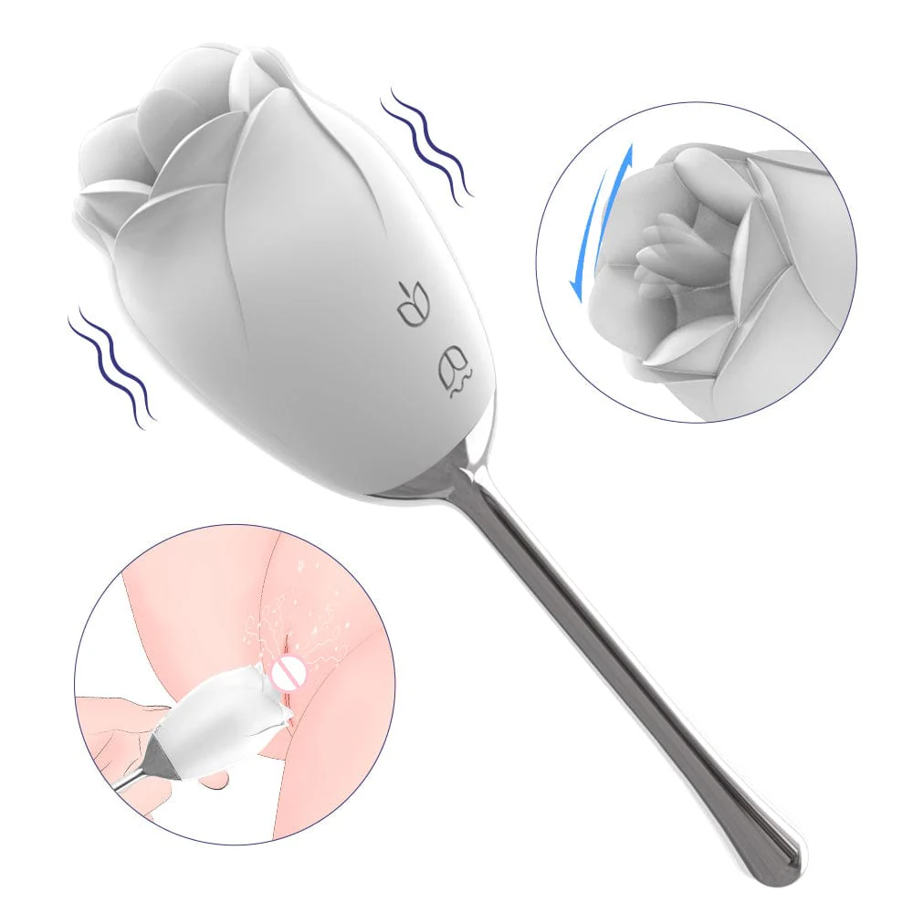 Silicone Rose Vibrator WithTongue Licking