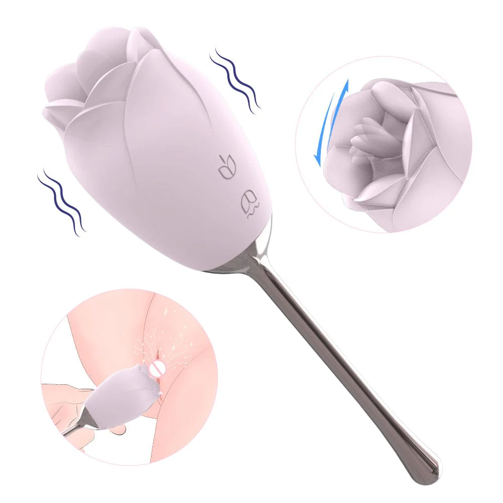 Silicone Rose Vibrator WithTongue Licking